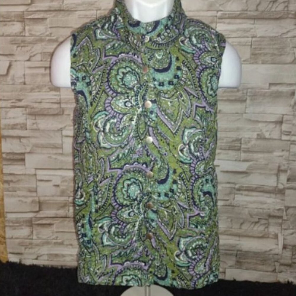 Rebecca Malone quilted lightweight cotton vest in size Small